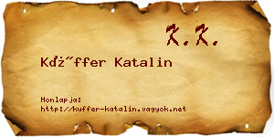 Küffer Katalin névjegykártya